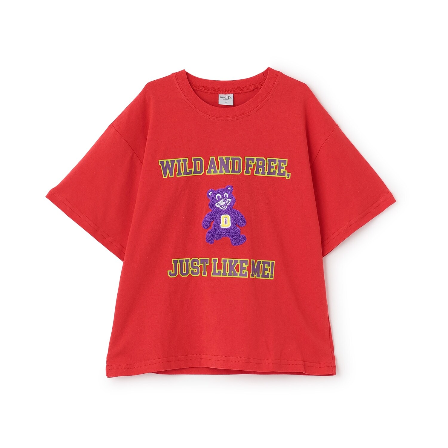 【綿100%】カレッジくま半袖T