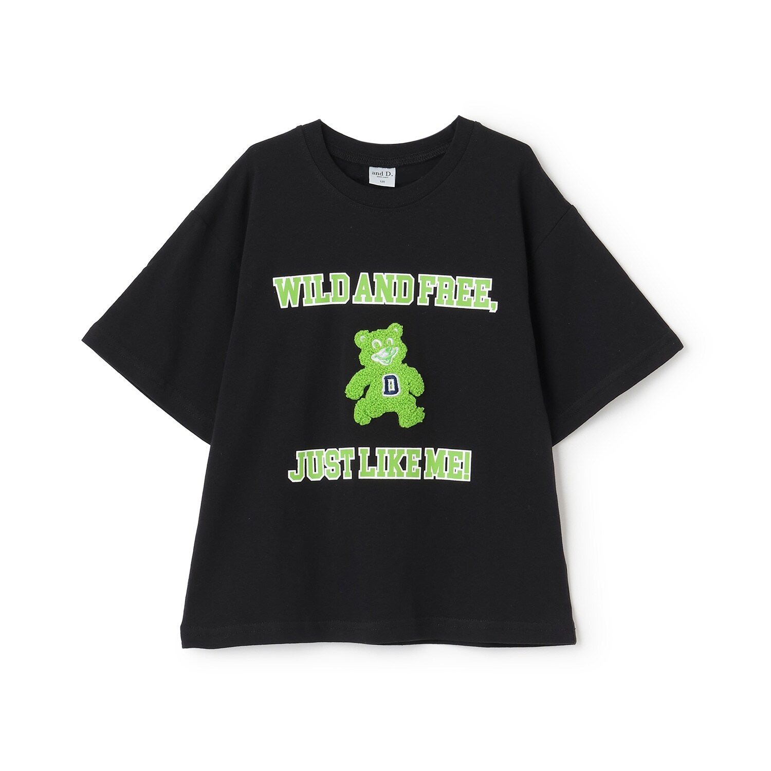 【綿100%】カレッジくま半袖T