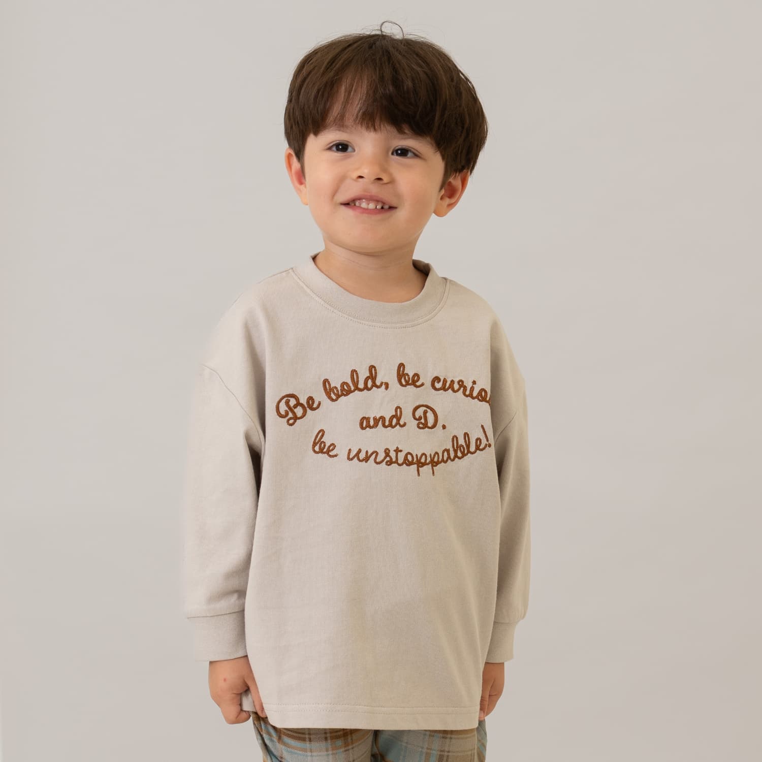 【USAコットン】チェーンステッチロゴワイドロンT