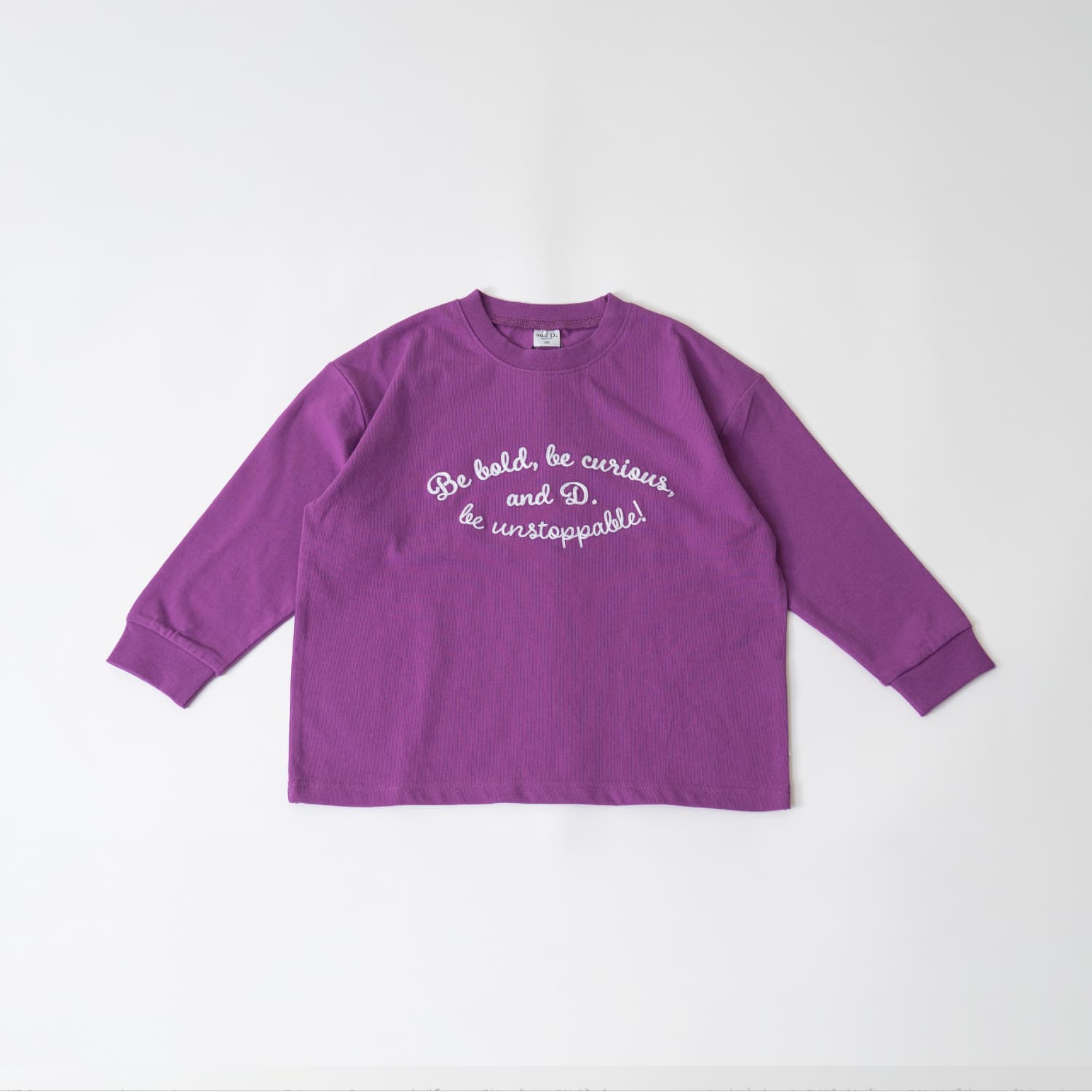 【USAコットン】チェーンステッチロゴワイドロンT