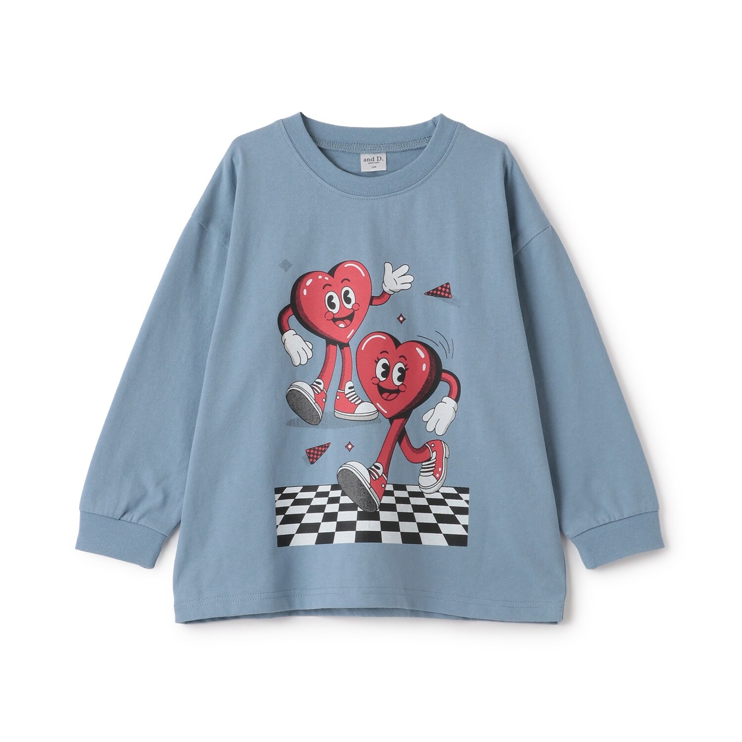 【USAコットン】ハートキャラモチーフワイドロンT