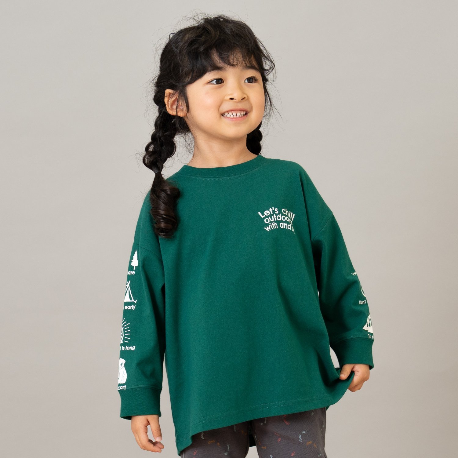 【綿100】【365D.】アソート袖プリント柄ロンT