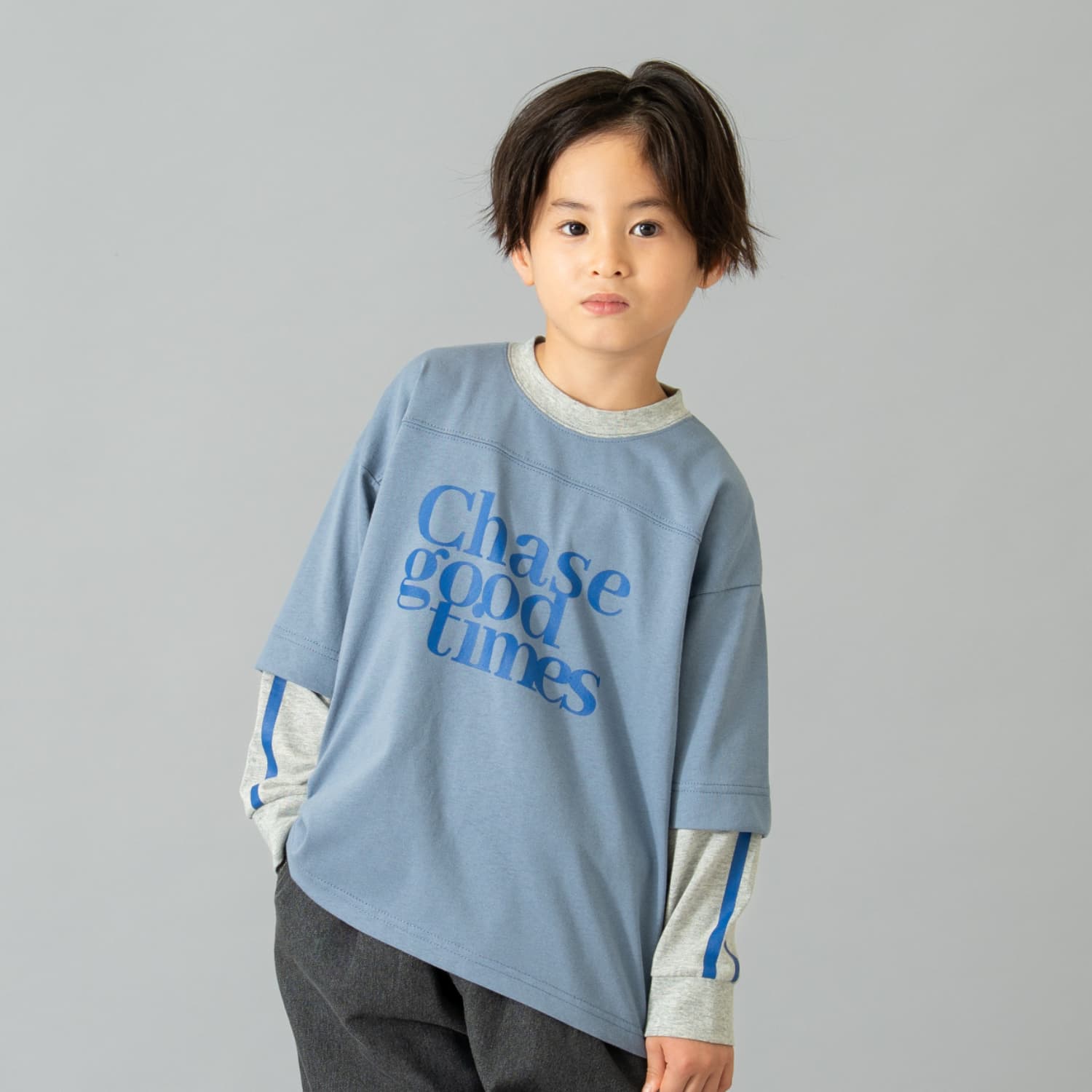 レイヤード風ラインロンT