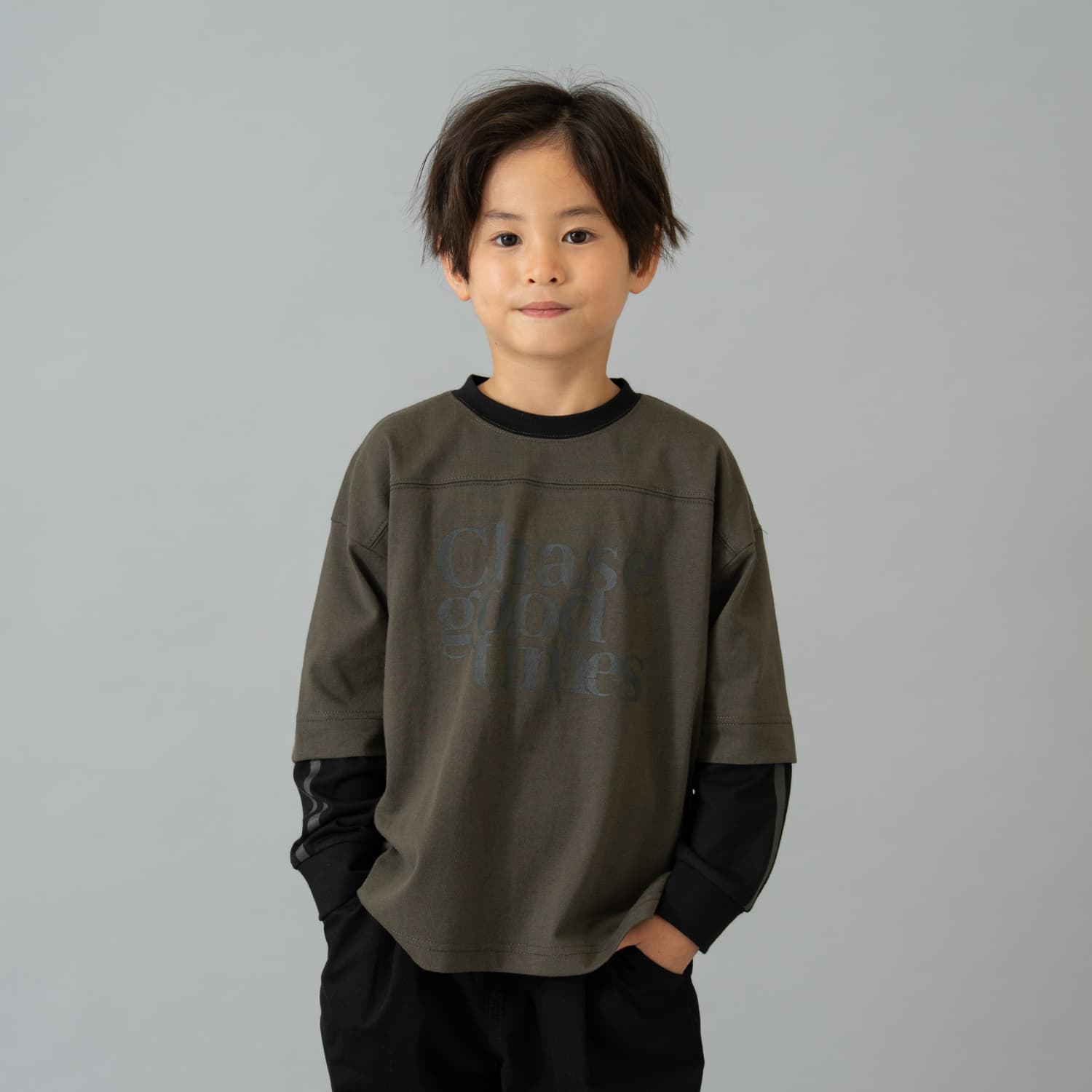 レイヤード風ラインロンT