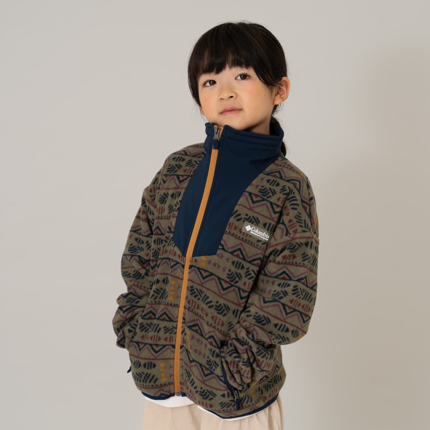 【Columbia】総柄フルジップフリース