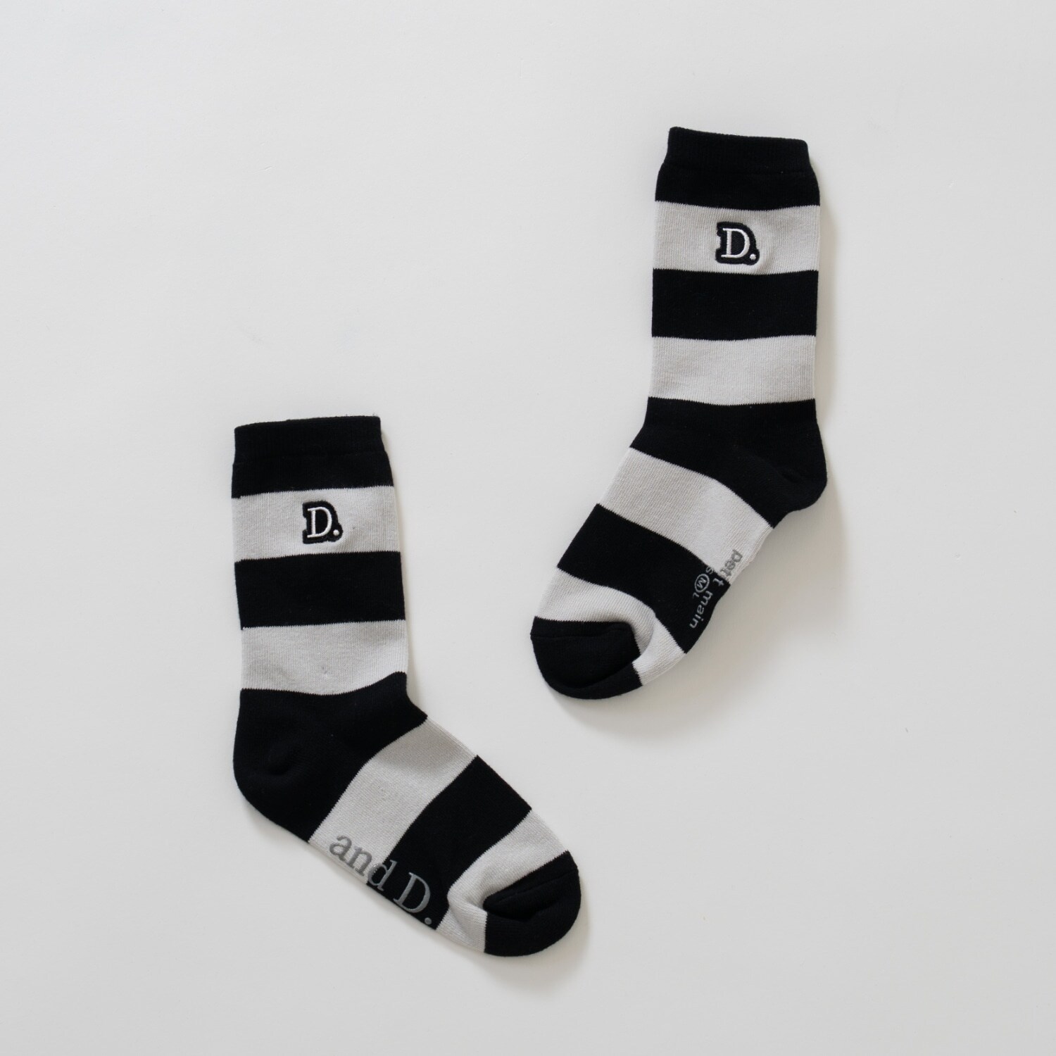 【365D.】ワイドボーダソックス/靴下/刺繍