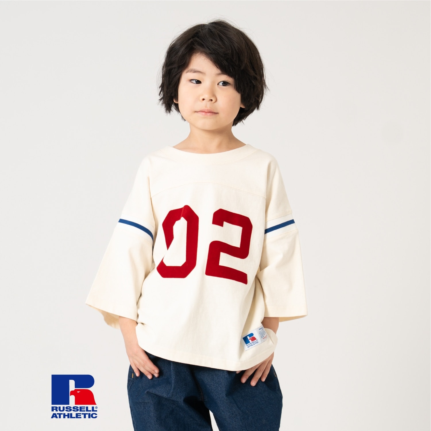 【ラッセル】ナンバリングフットボール ロンTEE