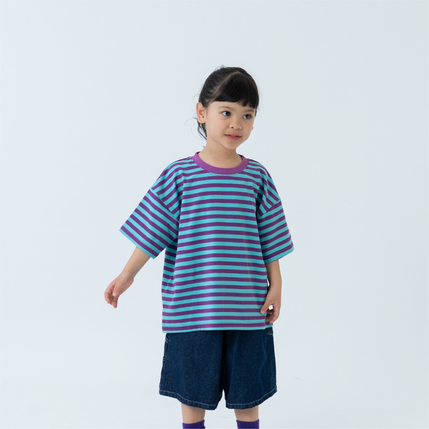 【365D】アソートボーダーワイド半袖T