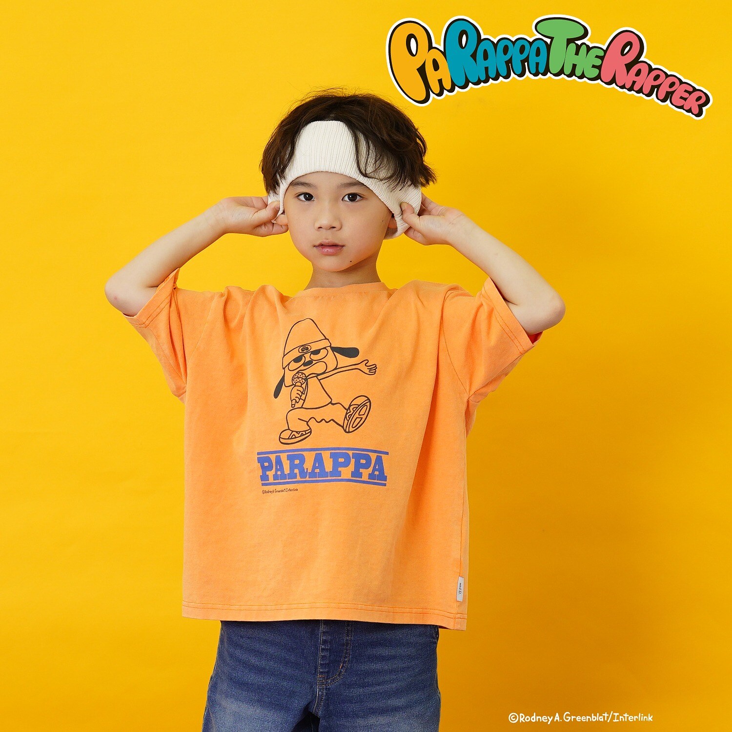 【パラッパラッパー】カラーワイド配色ロゴ半袖Tシャツ