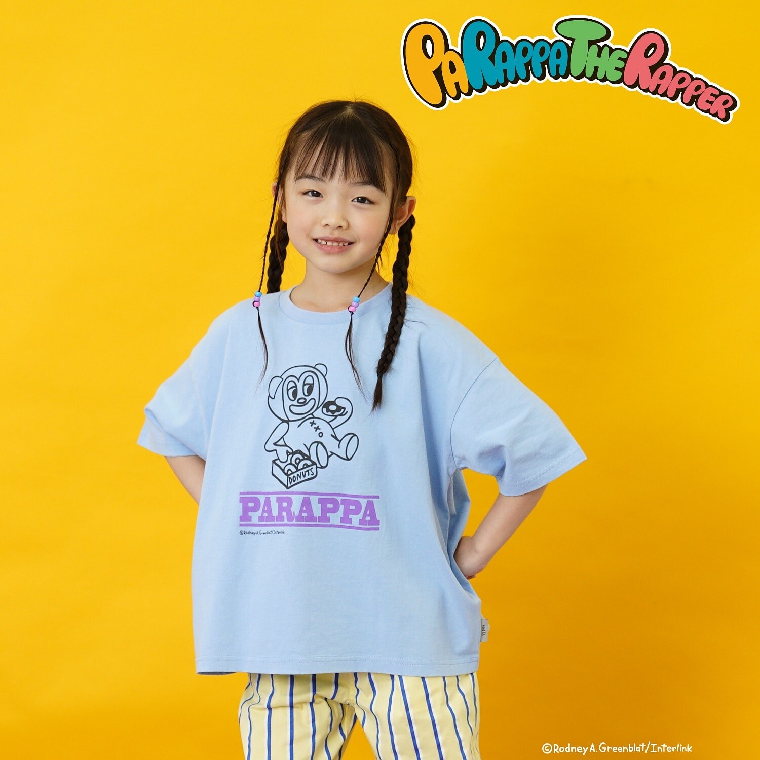 【パラッパラッパー】カラーワイド配色ロゴ半袖Tシャツ