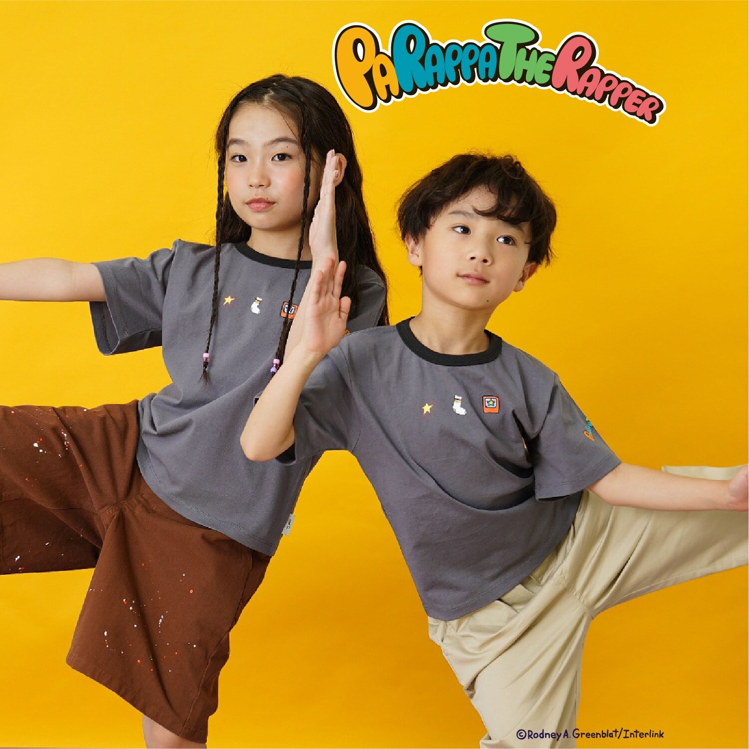 【親子リンク】【パラッパラッパー】リンガー配色Tシャツ