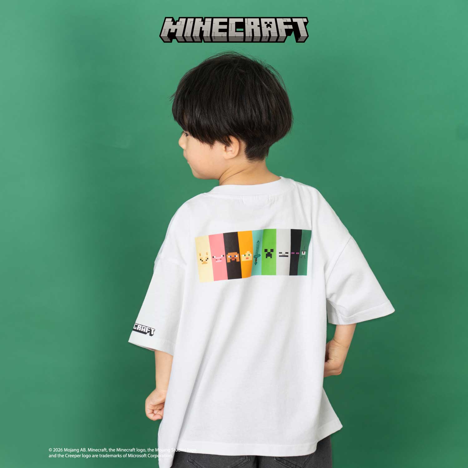 【マインクラフト】スクエアアイコンフェイスTシャツ