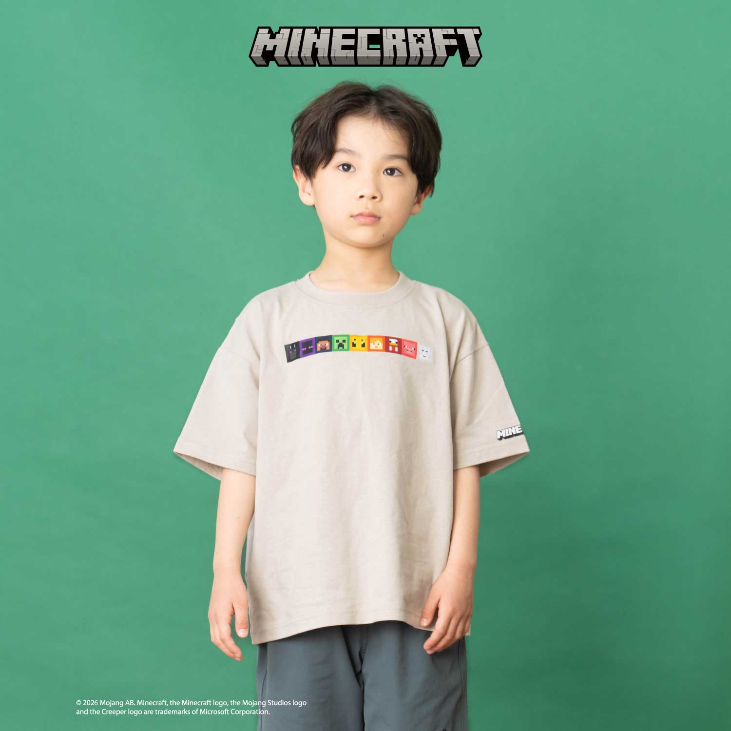 【マインクラフト】スクエアアイコンフェイスTシャツ
