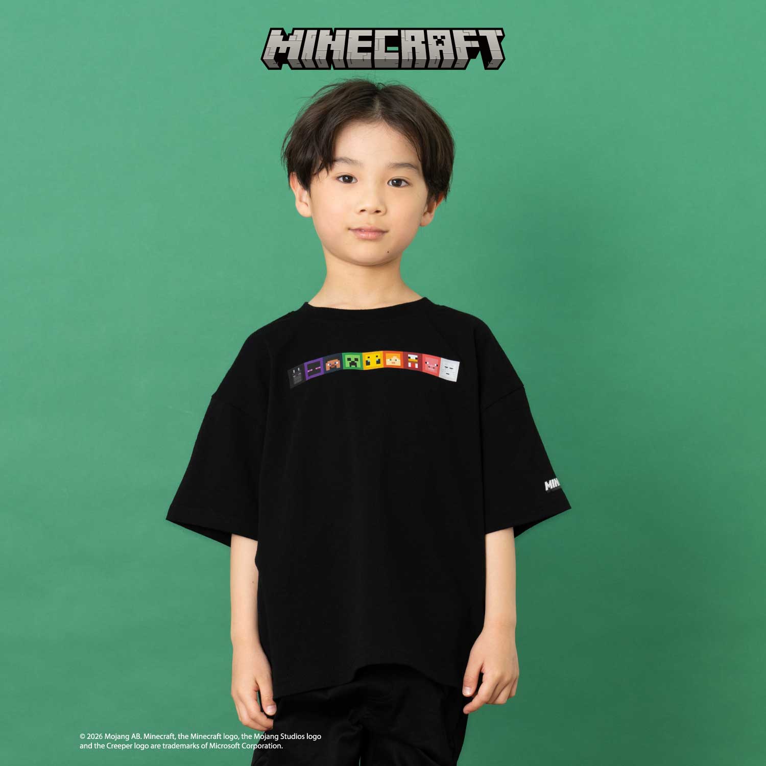 【マインクラフト】スクエアアイコンフェイスTシャツ