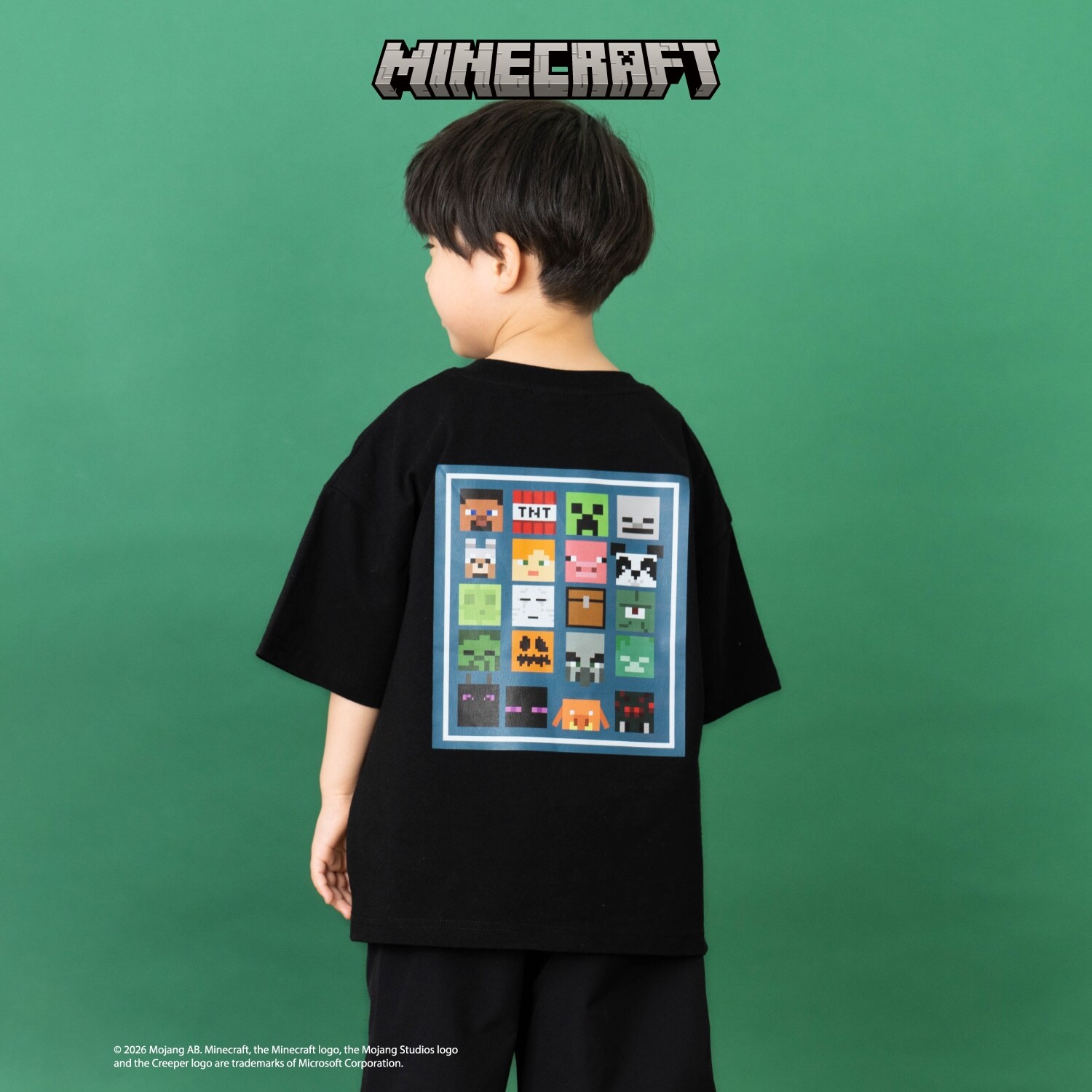 【マインクラフト】アイコンブロックバックTシャツ