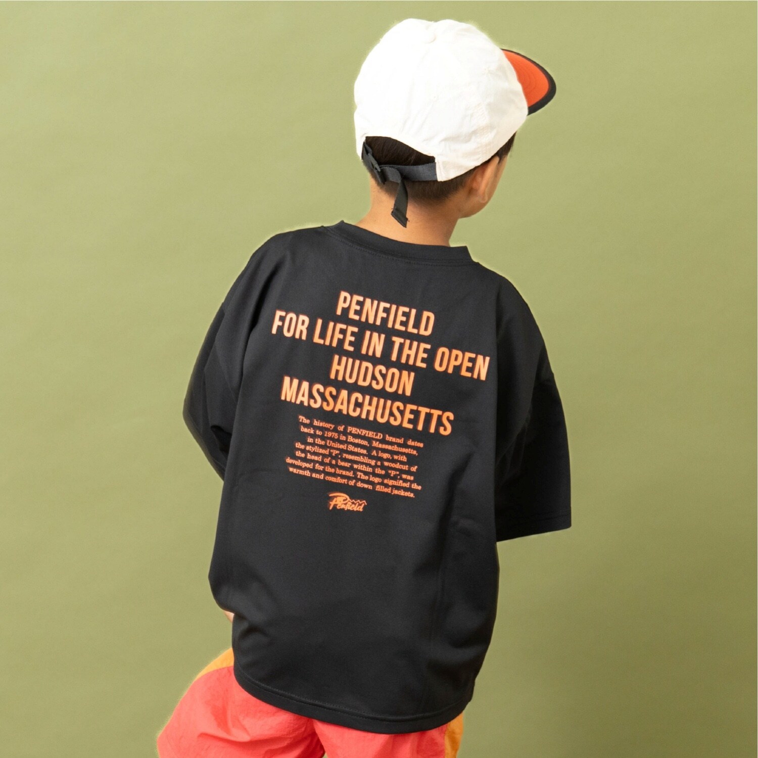【Penfield】【親子リンク】【接触冷感】キッズメッセージロゴバックBIG Tシャツ