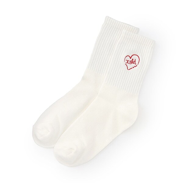 【人気商品再入荷】【直営店で取り扱い無し】ハートロゴ刺しゅうソックス