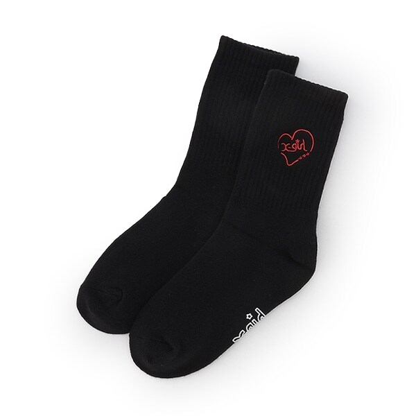 【人気商品再入荷】【直営店で取り扱い無し】ハートロゴ刺しゅうソックス
