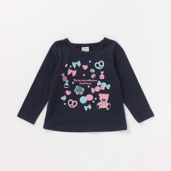 クマ×スイーツプリントTシャツ