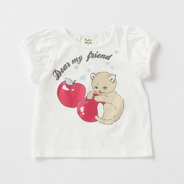 ねこ×リンゴTシャツ