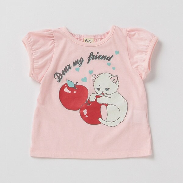 ねこ×リンゴTシャツ