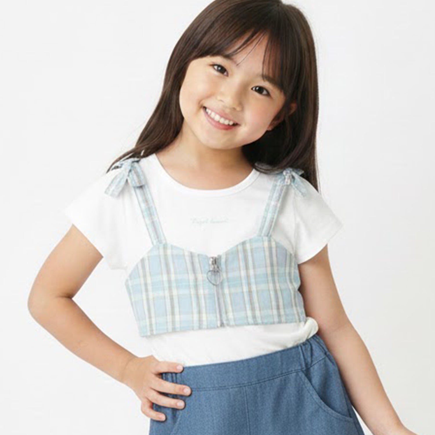 フロントジップビスチェ×半T