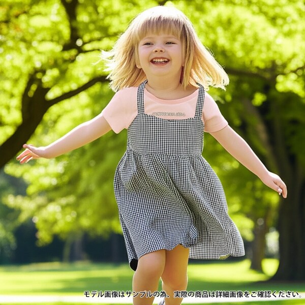 【セットアイテム】ショート丈Tシャツ・ギンガムチェックワンピ