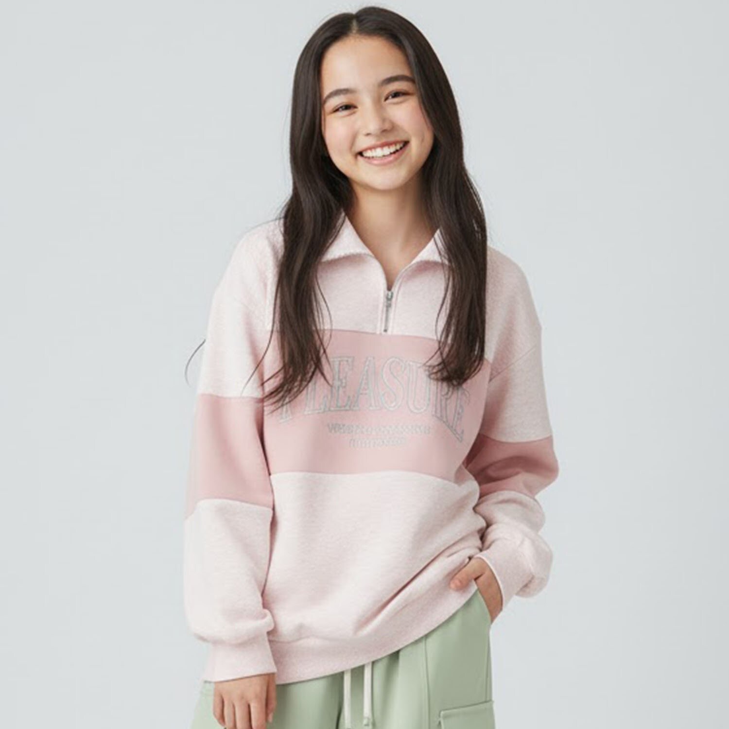 【milky coast】裏毛ハーフZIPトレーナー