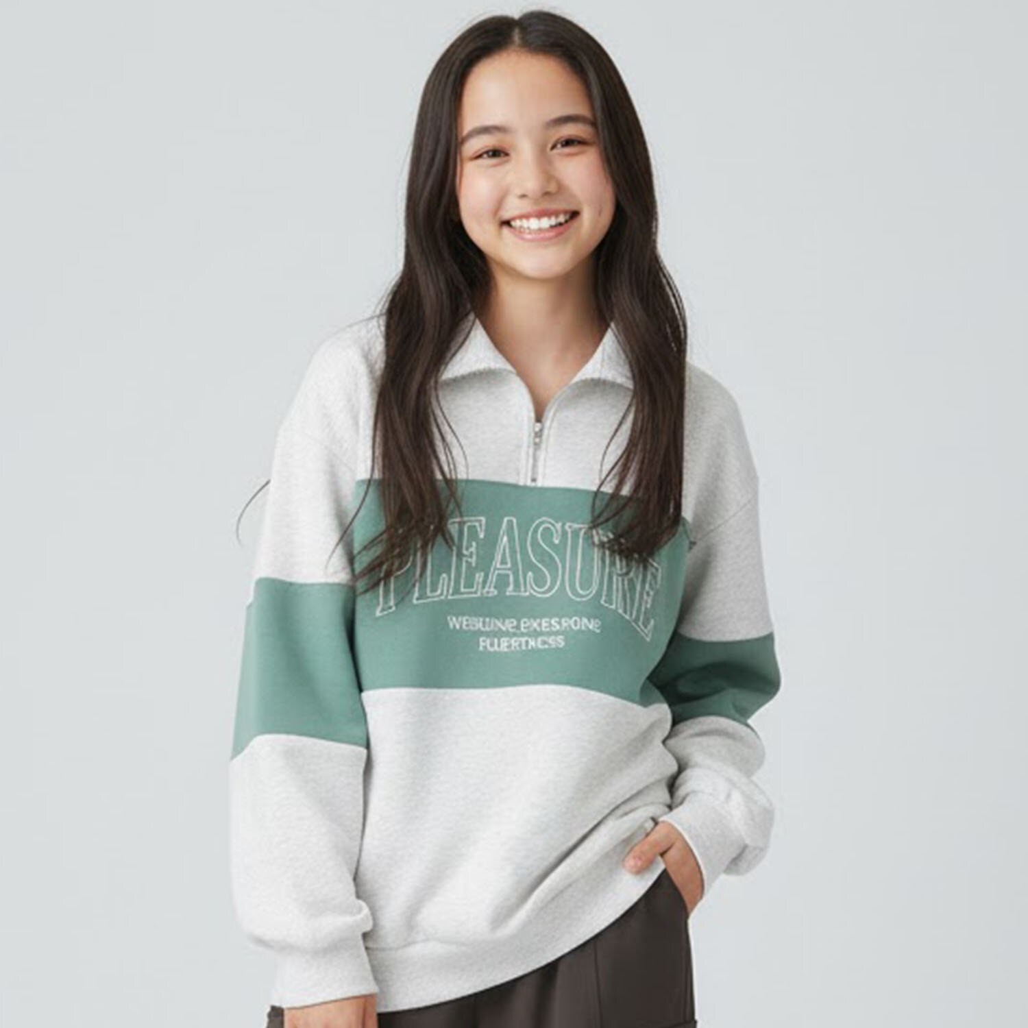 【milky coast】裏毛ハーフZIPトレーナー