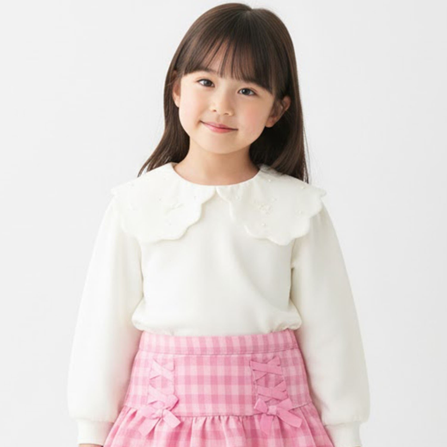 裏起毛スカラップ衿トレーナー