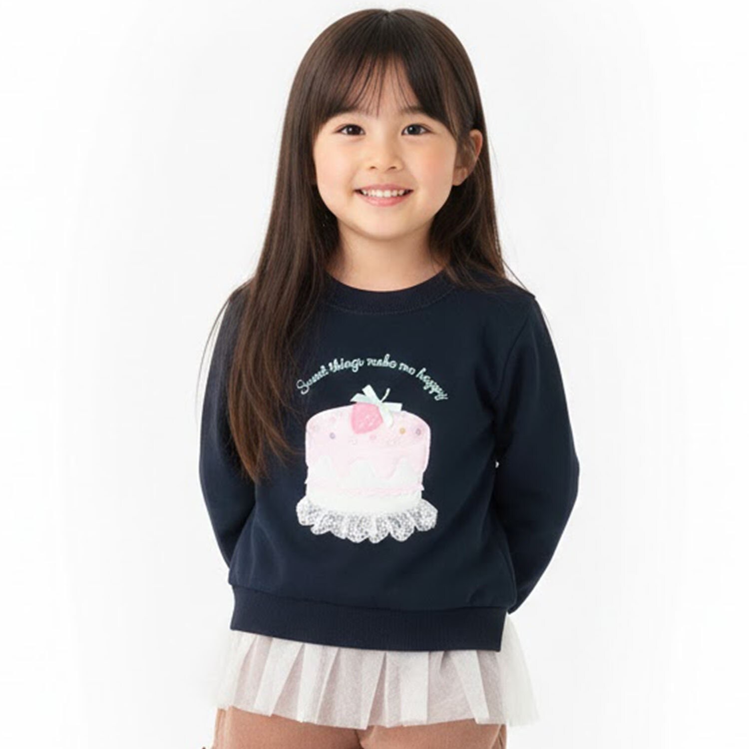 ケーキモチーフ裾チュールトレーナー