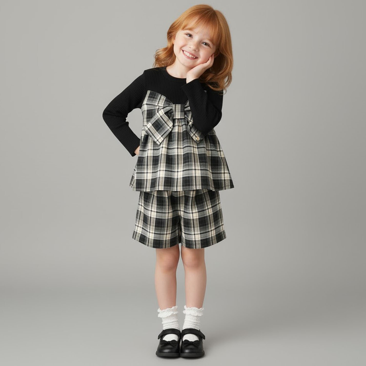 リボン＆チェックセットアップ