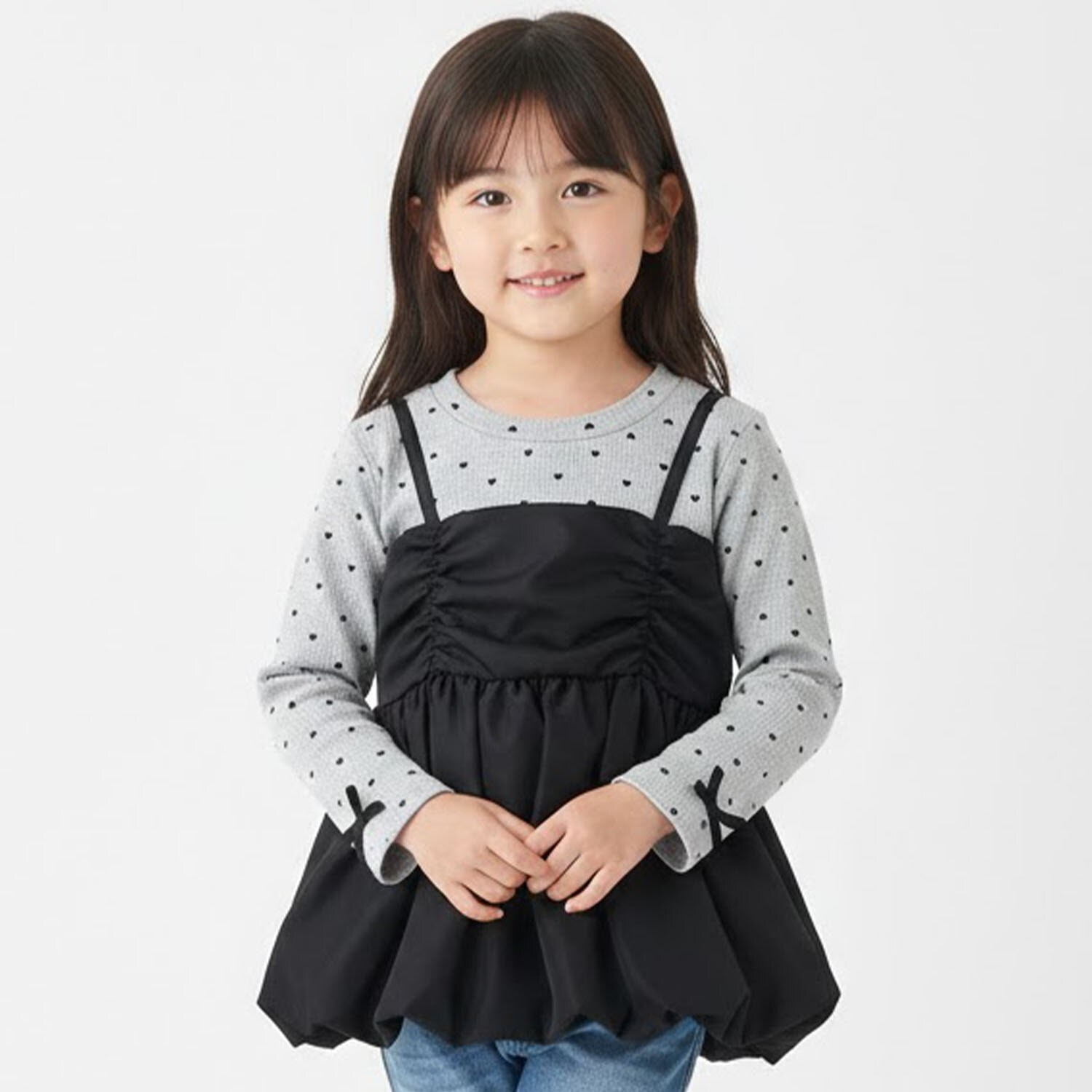 ハートドットビスチェドッキングトップス