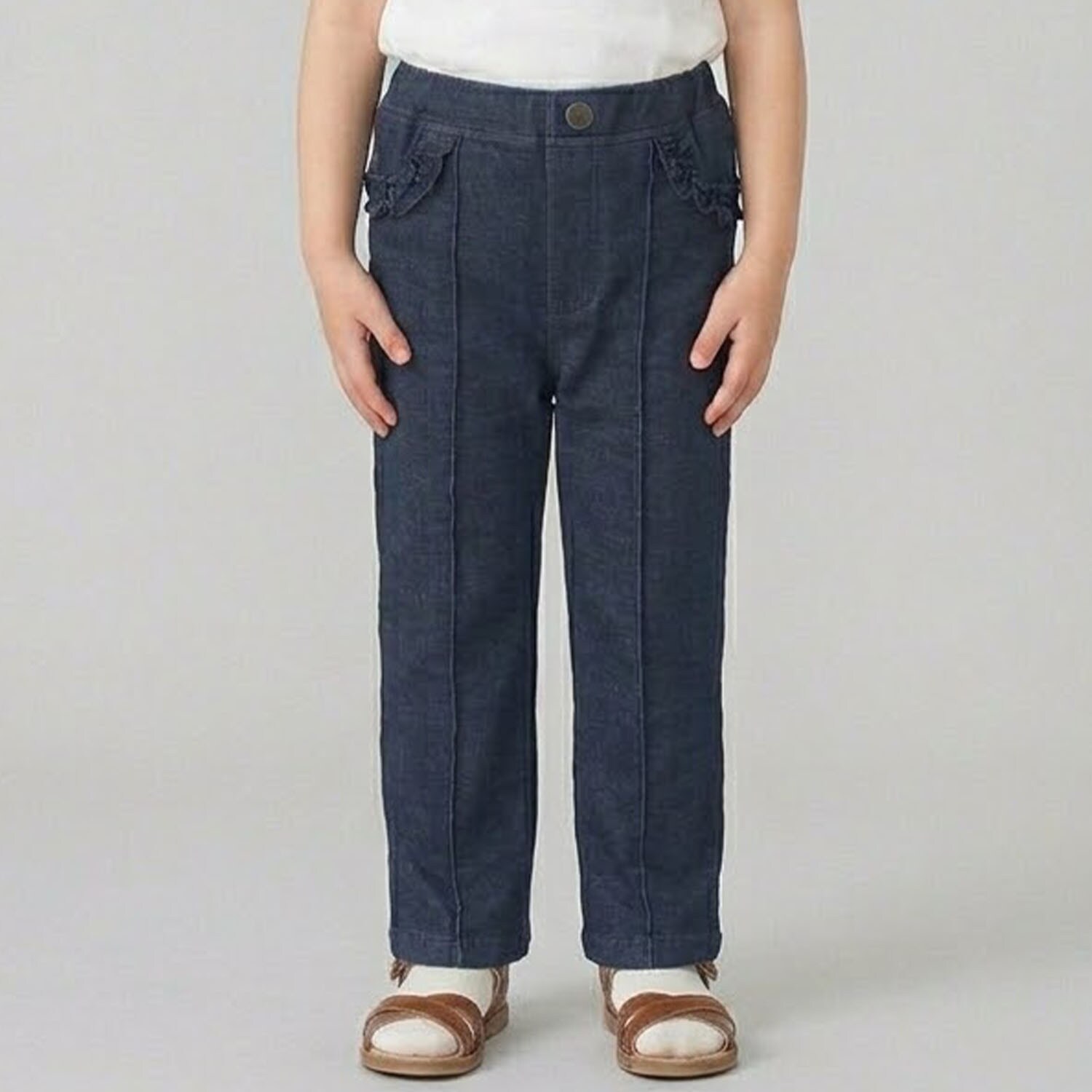 サクラ刺しゅうデニムパンツ