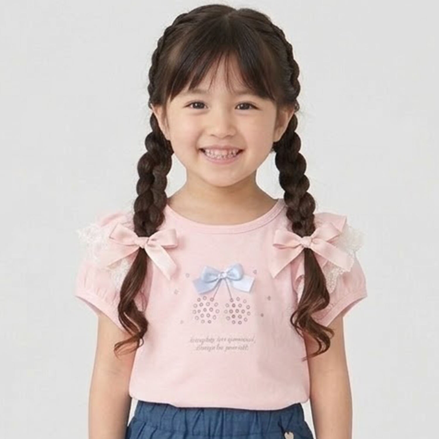 チェリーモチーフラインストーン半袖Tシャツ