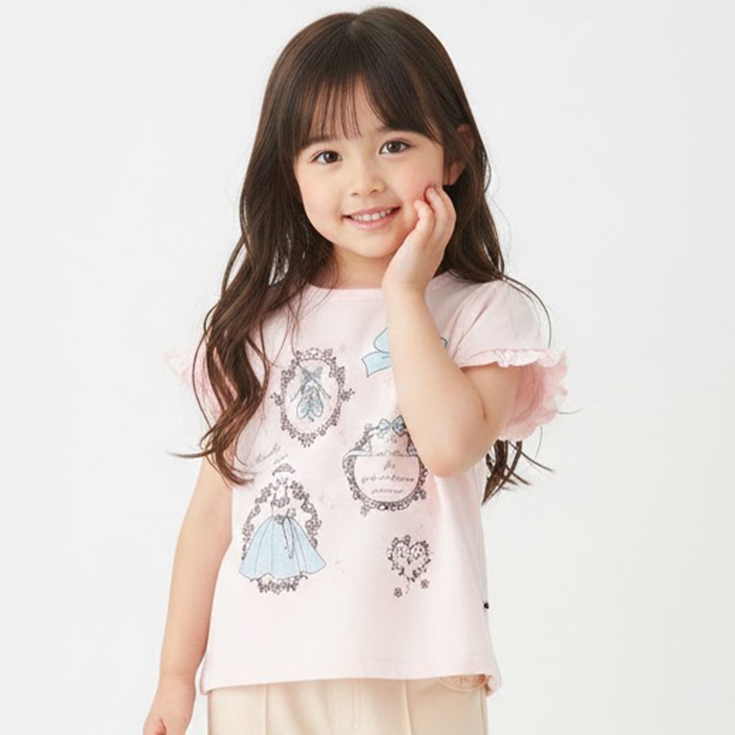 【990★ITEM】バレエモチーフ袖フリルTシャツ