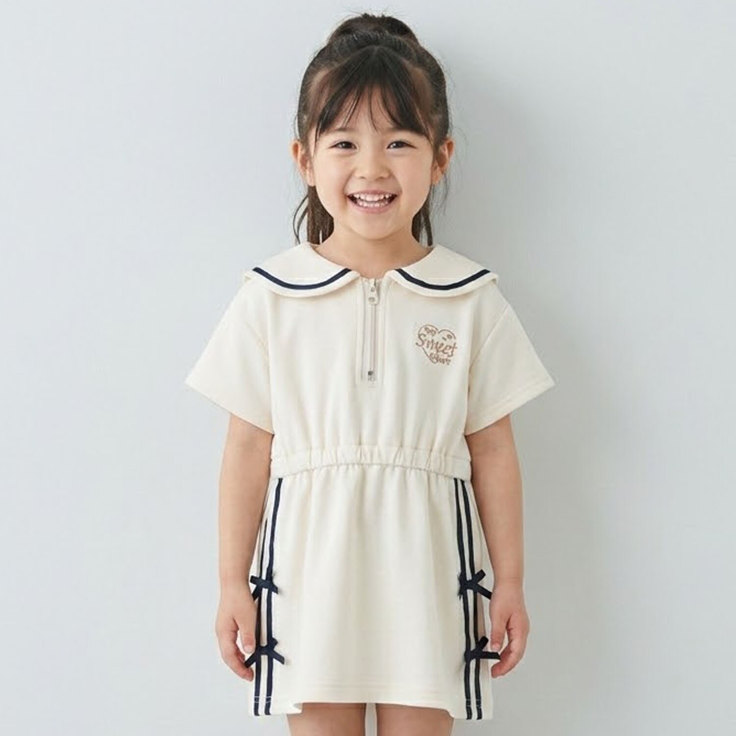 ハーフジップワンピース