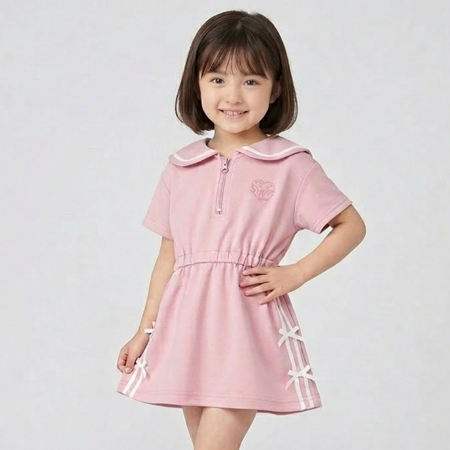 ハーフジップワンピース