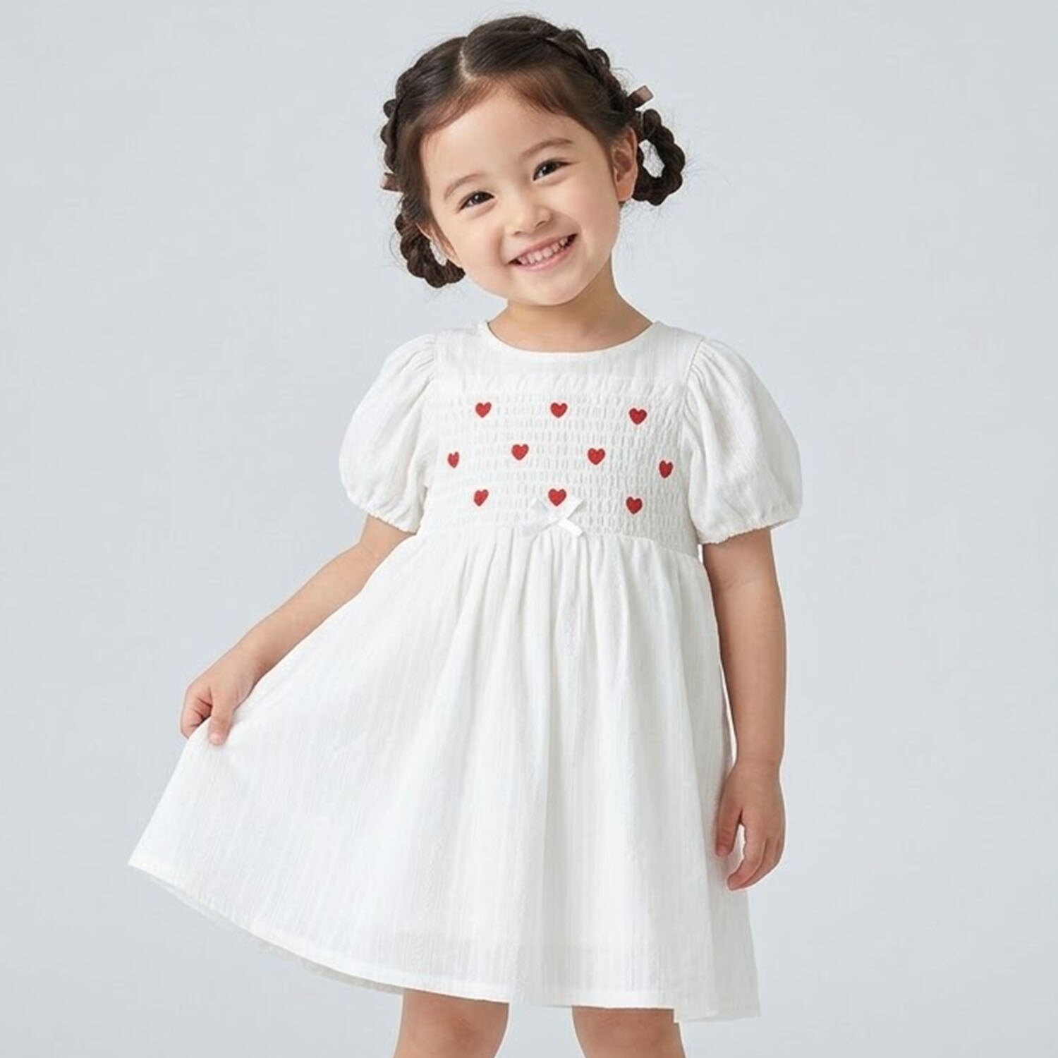 胸ハート刺しゅうワンピース