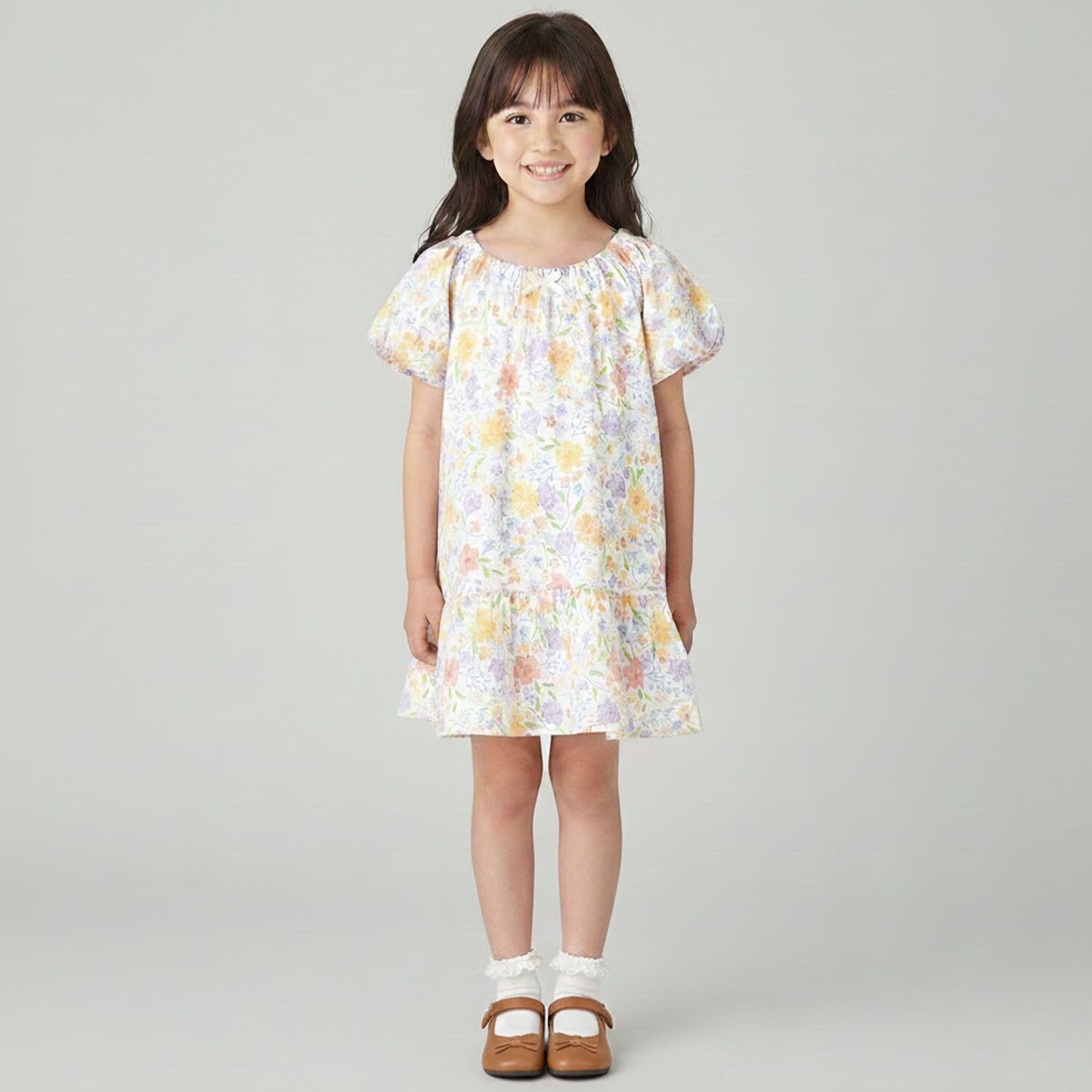 ニュアンス花柄ワンピース