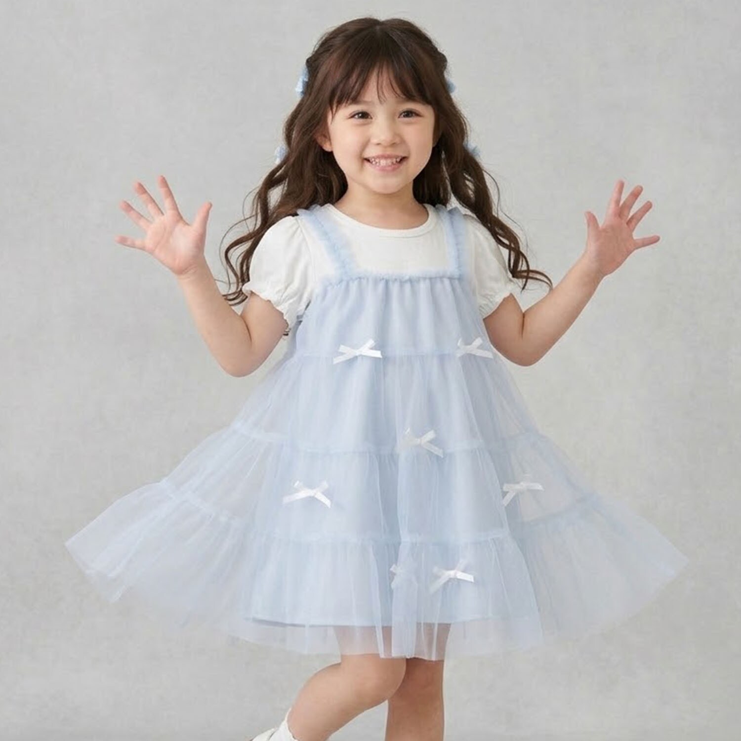 リボンいっぱいドッキングワンピース