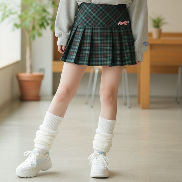 【エンジェルブルー】チェックプリーツスカパン