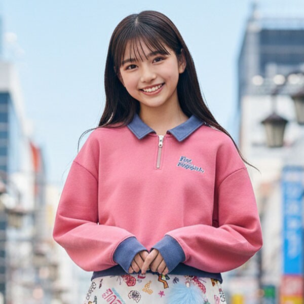 【エンジェルブルー】ハーフジッププルオーバー