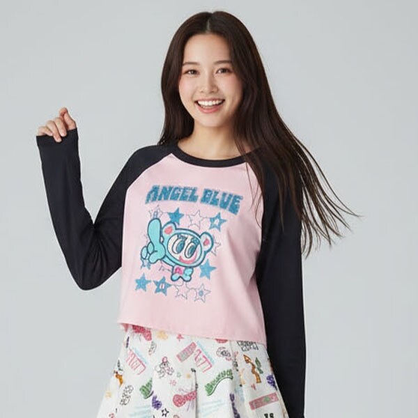 【エンジェルブルー】ナカムラくんラグランTシャツ