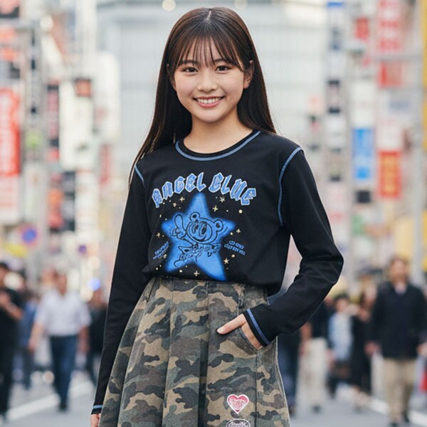 【エンジェルブルー】ナカムラくんロックプリントTシャツ