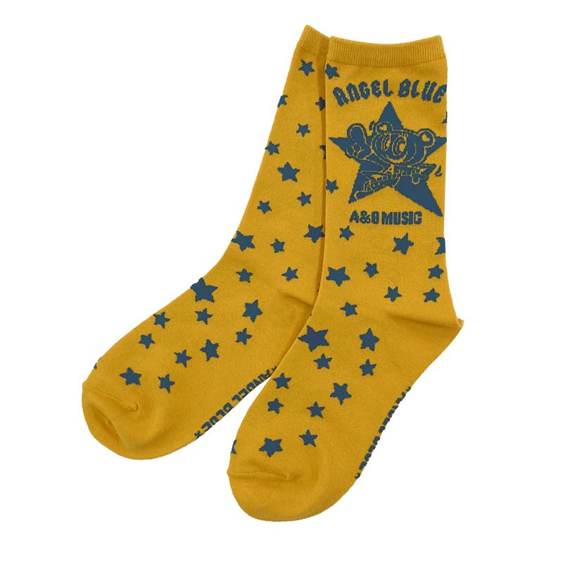 【エンジェルブルー】星柄ナカムラくんソックス