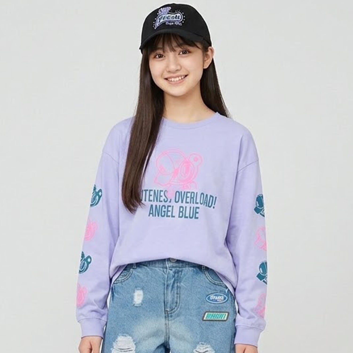 【エンジェルブルー】ナカムラ袖プリントTシャツ