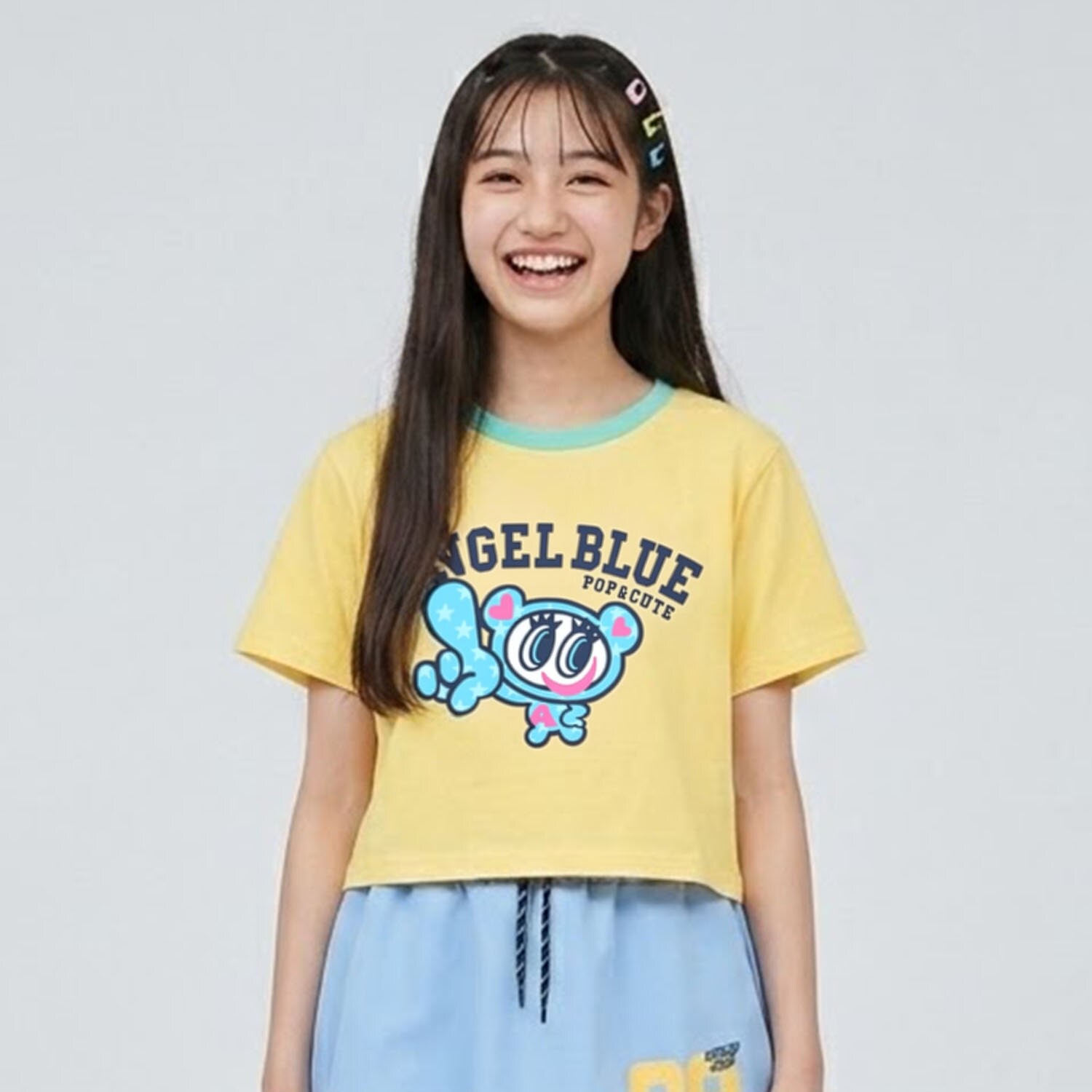 【エンジェルブルー】ナカムラくんリンガー半袖Tシャツ