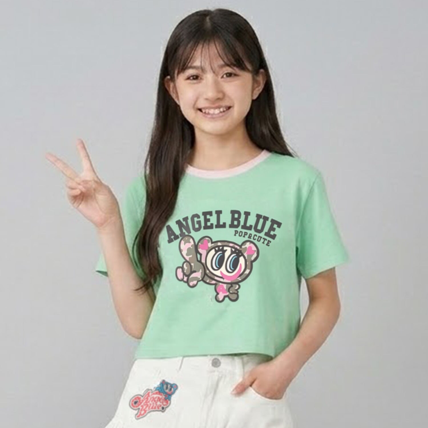 【エンジェルブルー】ナカムラくんリンガー半袖Tシャツ