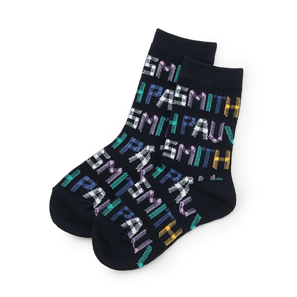 ロゴ総柄クルーソックス